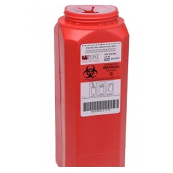 Container Sharps 2qt 1-Piece Polypropylene Screw Cap Red 12/Case